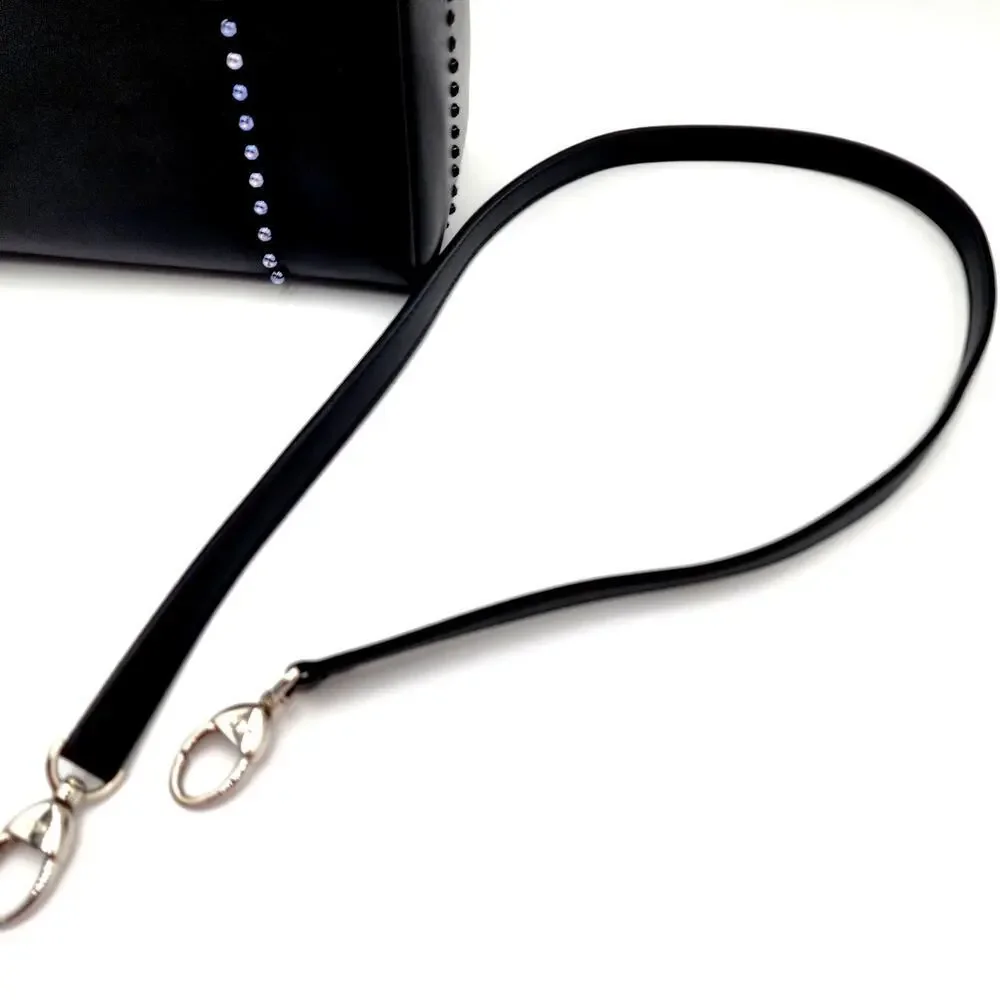 CHRISTIAN DIOR Black Leather Studs Embellished Medium Lady Dior Tote RARE - Picture 15 of 17